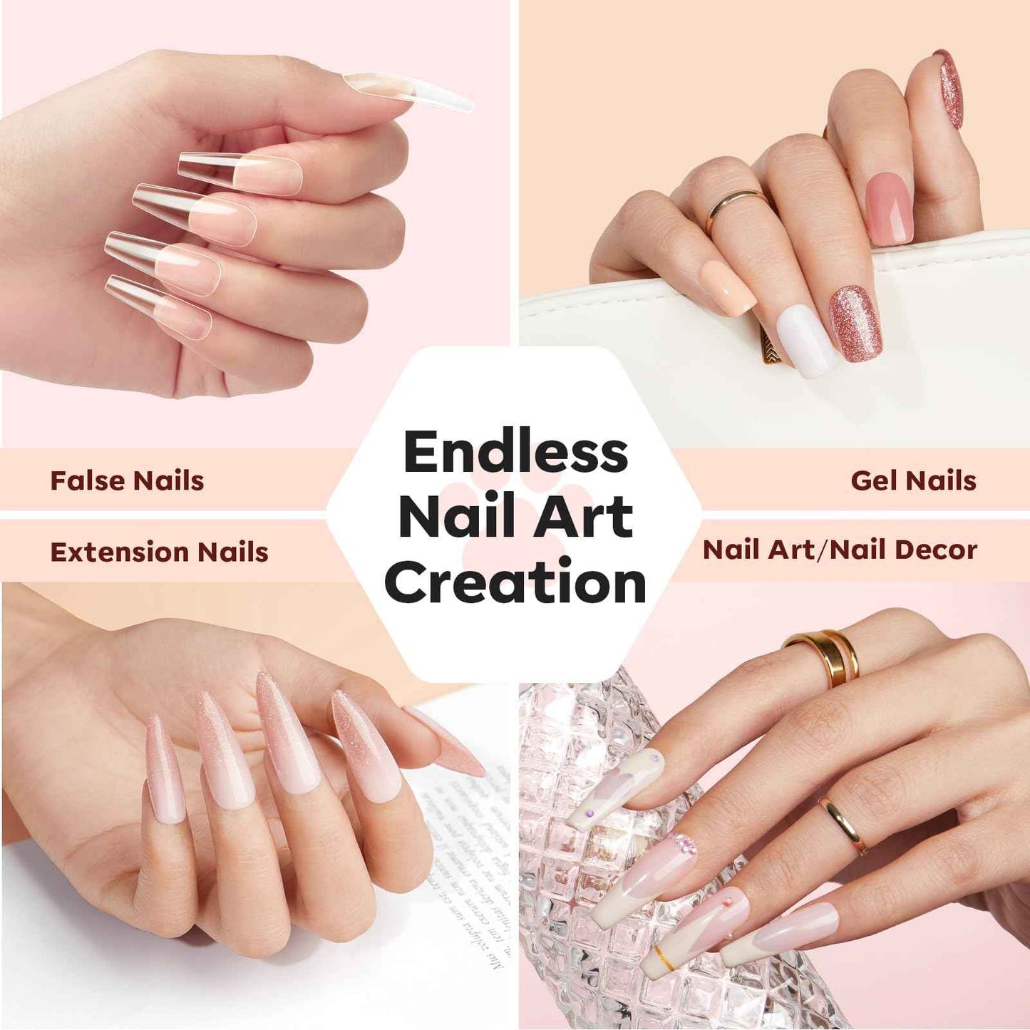 Modelones 15ML Baby Pink Gel Nail Polish with UV LED Nail Lamp