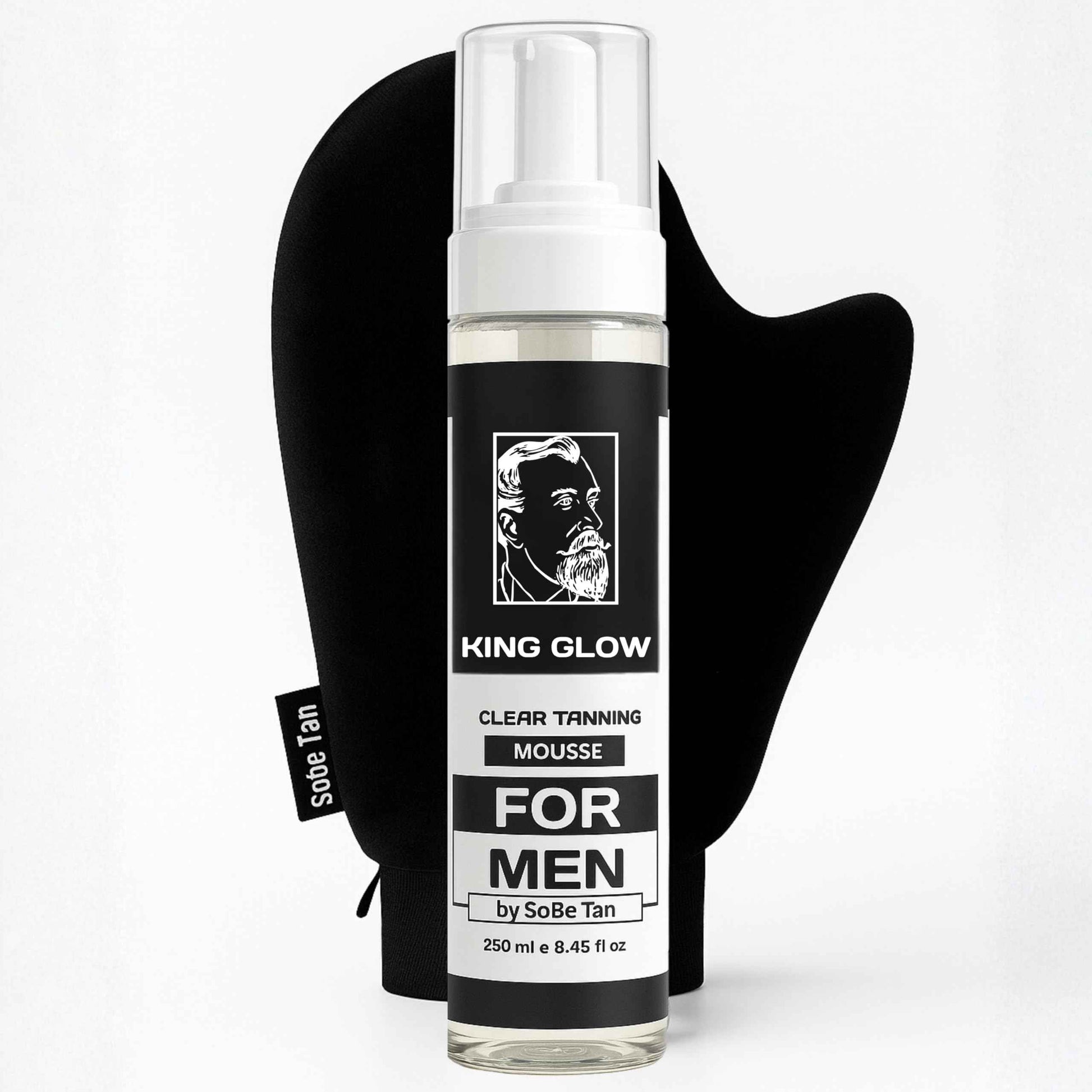 Self-Tanner for Men | King Glow - Water-Based, Fast-Drying Sunless Tanning Foam for Body and Face - Natural Tan Without the Sun (Mitt Included)