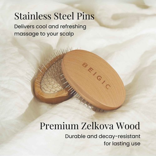 BEIGIC Scalp Massage Hair Brush - Non-Static Hair Scalp Massager Hair Growth - Small & Portable Detangler Brush