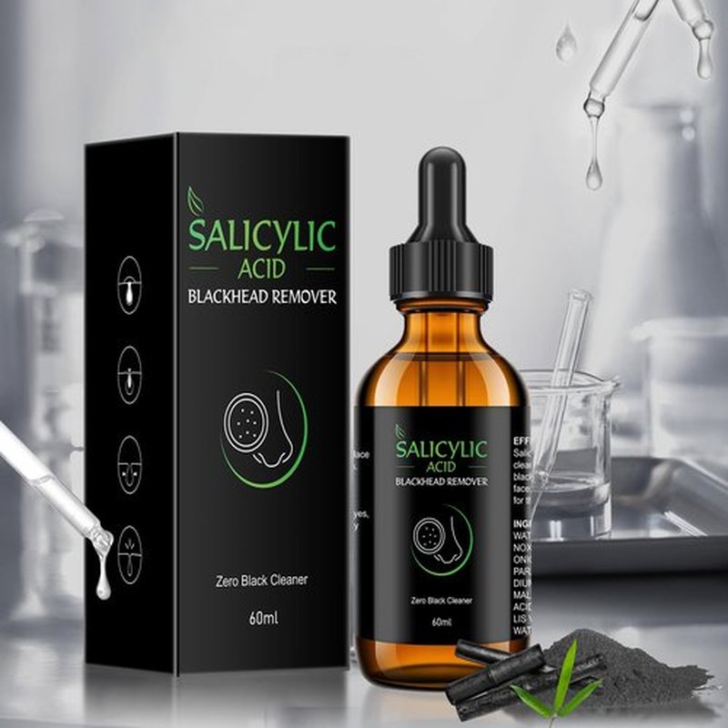 Salicylic Acid Serum, 60ml Blackhead Remover Essence and 25 Pcs Nose Pore Strips, Deep Cleansing Dirts, Pores, Skin Oil, Purifying Peeling, Black White Head Acne Removal for All Skin Type