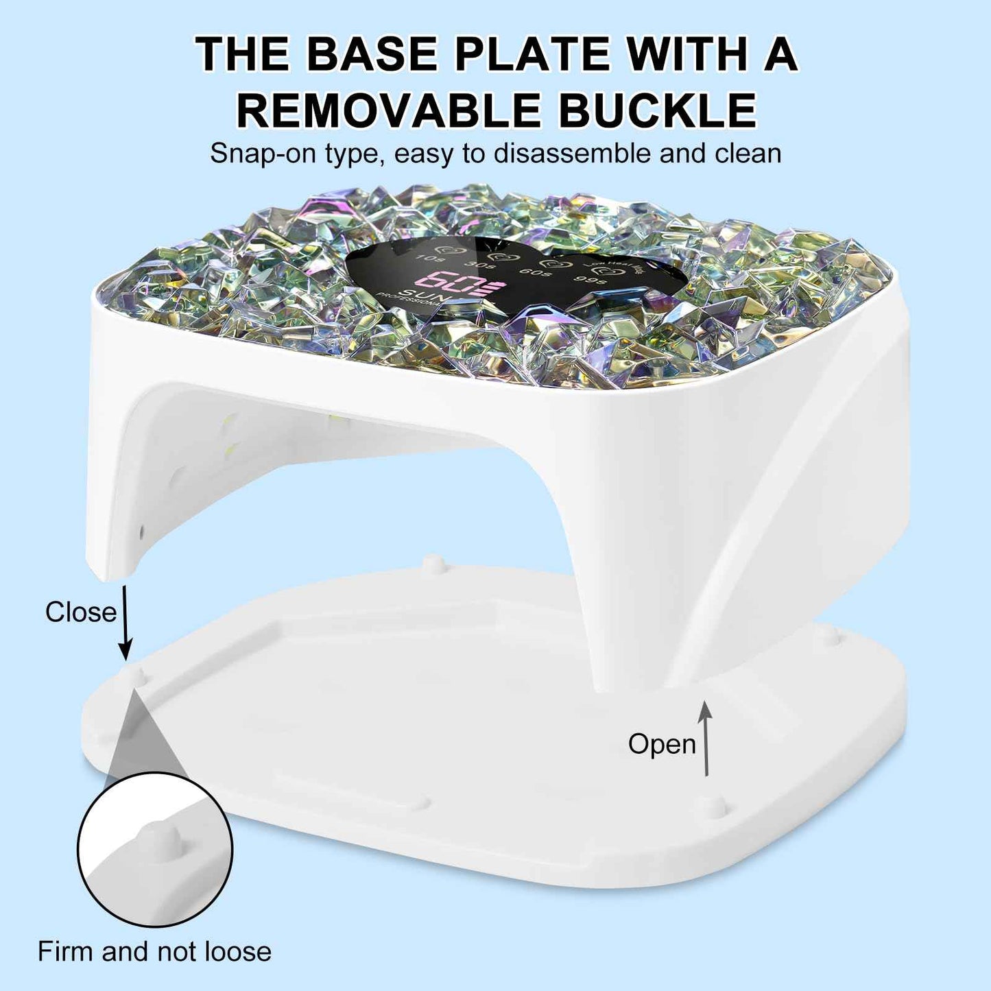 LIMEGIRL UV LED Nail Lamp Kit for Gel Polish Professional Fast White Diamond Design Curing Dryer Light Set with 4 Timers and Gloves Cordless Rechargeable Nail Art Cure Machine at Home and Salon