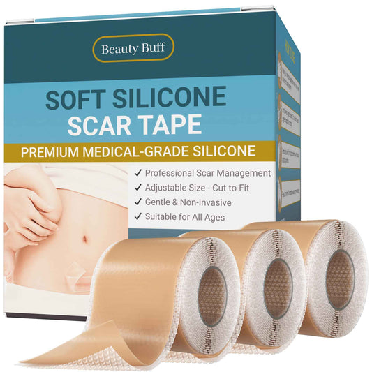 Silicone Scar Sheets, Silicone Scar Tape For Surgical Scars - Clinically Validated Technology Scar Removal Strips For Surgical, C-Section, Tummy Tuck, Keloid Scars - Reusable, Waterproof - Pack of 3