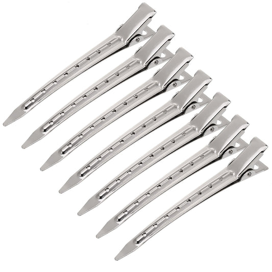 24 Pieces Duck Bill Hair Clips 3.5 Inches Duckbill Hair Clips Metal Alligator Curl Clips for Women Styling Sectioning Long Hair Sectioning Clips with Holes