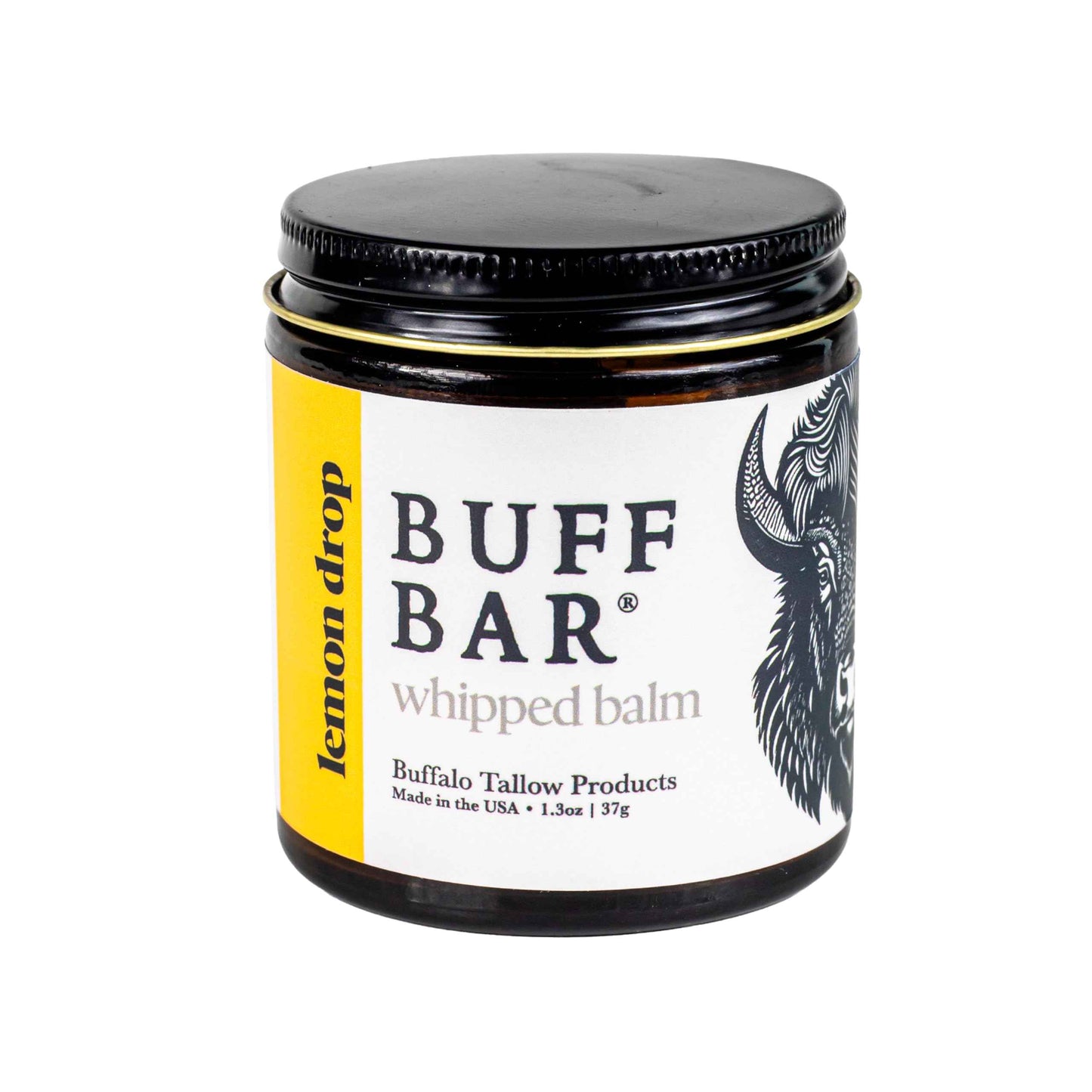 Big Crazy Buffalo BUFF BAR Pure Whipped Bison Tallow Body Balm, Lemon Drop - Jojoba, All Purpose, Hydrating, Naturally Derived, Mild Scent, Replaces Lotion, For Dry, Sensitive Skin, Essential Oil
