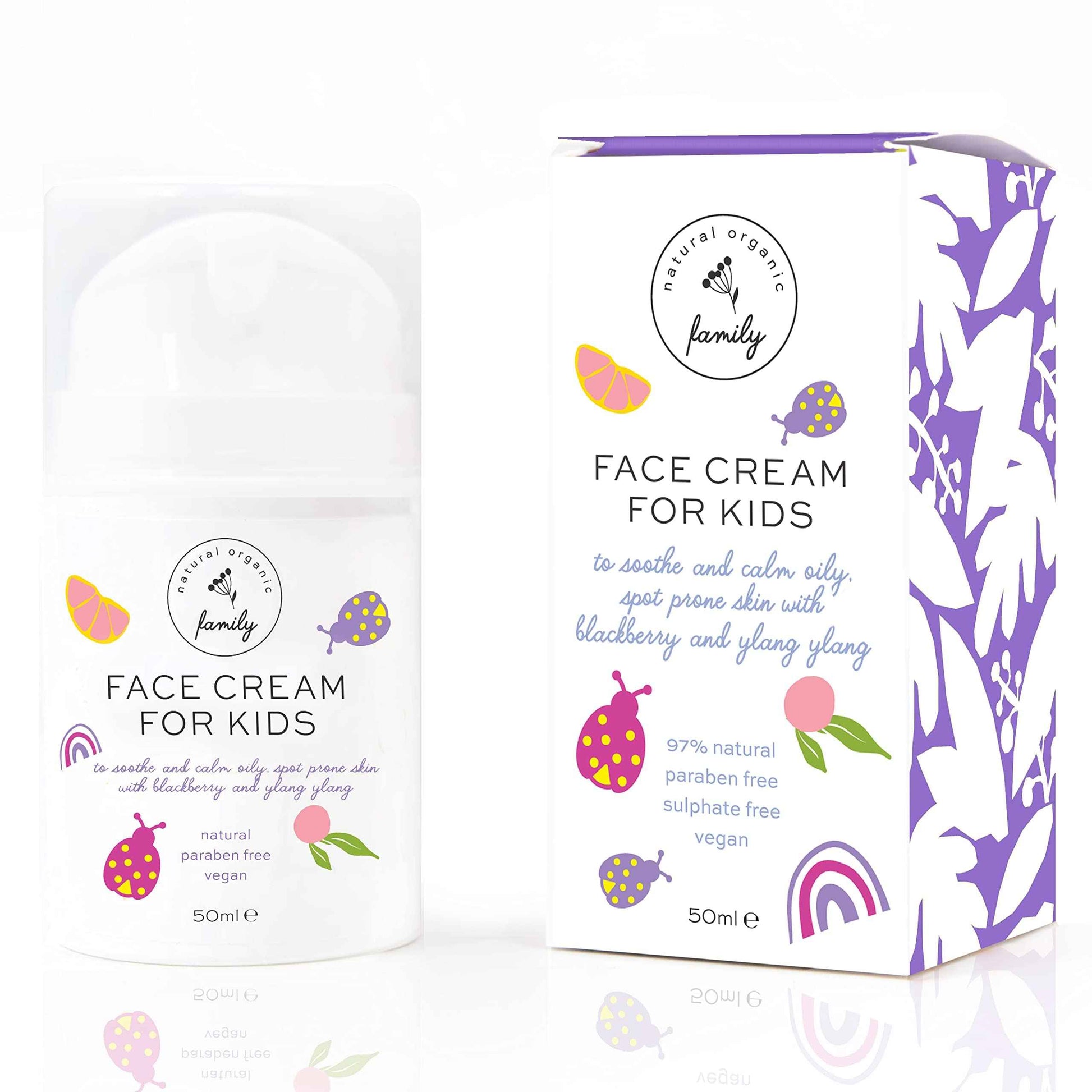 Kid's Organic Skincare Bundle: Foaming Face Wash (Orange) & Hydrating Moisturizer (Blackberry Ylang Ylang)