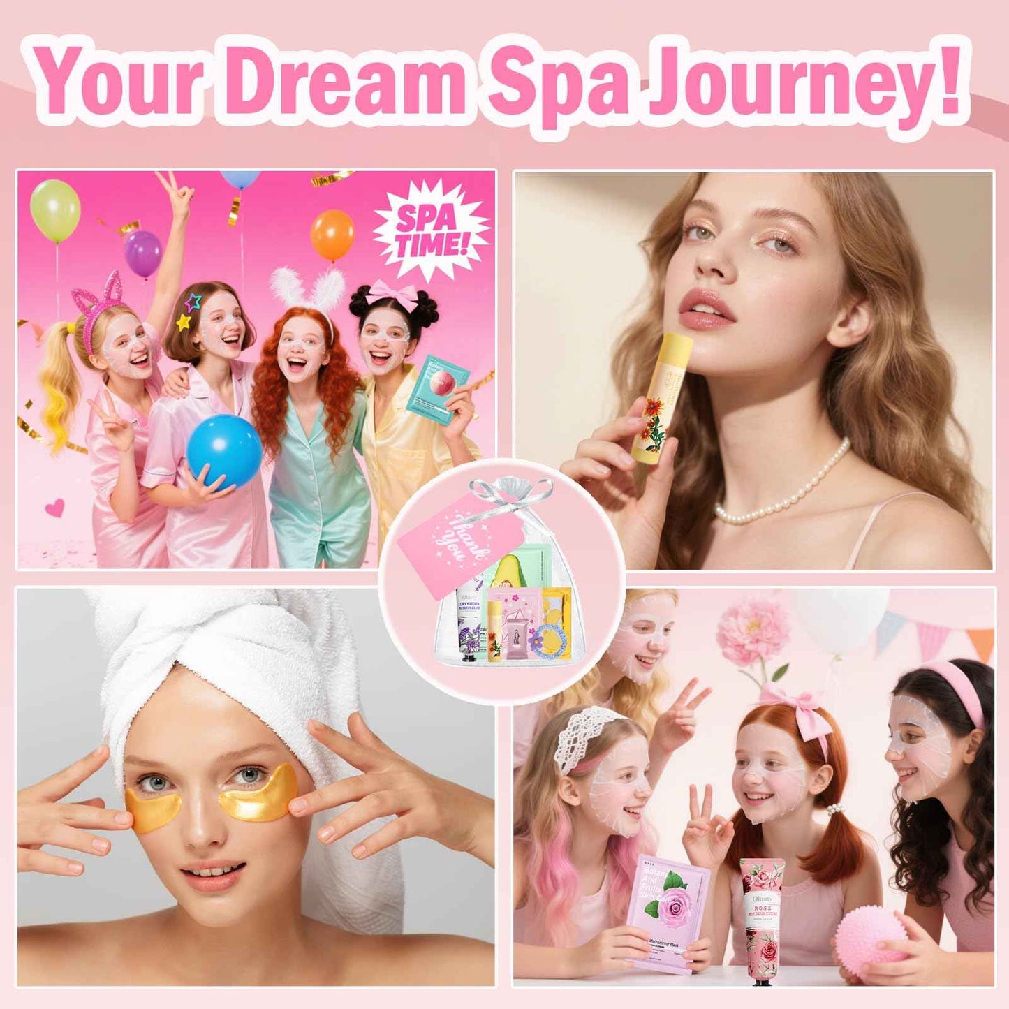 90 PCS Spa Sleepover Party Favors Supplies for Girls & Women, Favors Include Face Masks,Lip Balm,Under Eye Patches,Lip Mask,Skincare Spa Kit,Spa Sleepover Party Gifts,Birthday Sleepover Party Supplies