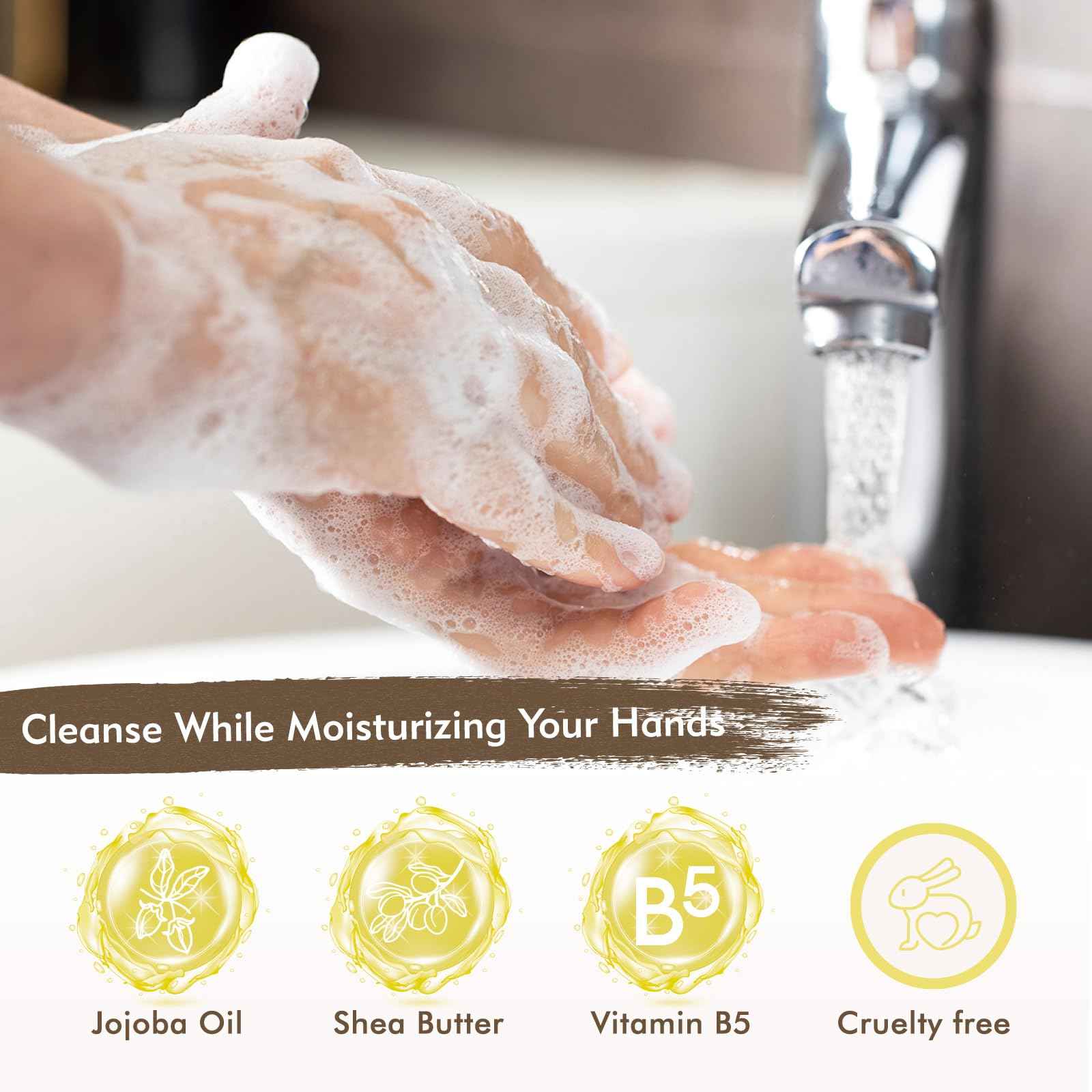 ROMIIE ZOI Lemon Scent Liquid Hand Soap Refills - Natural, Gentle & Moisturizing Formula - Family Size 3 Pack, Ideal for Liquid Soap Dispensers in Kitchen & Bathroom