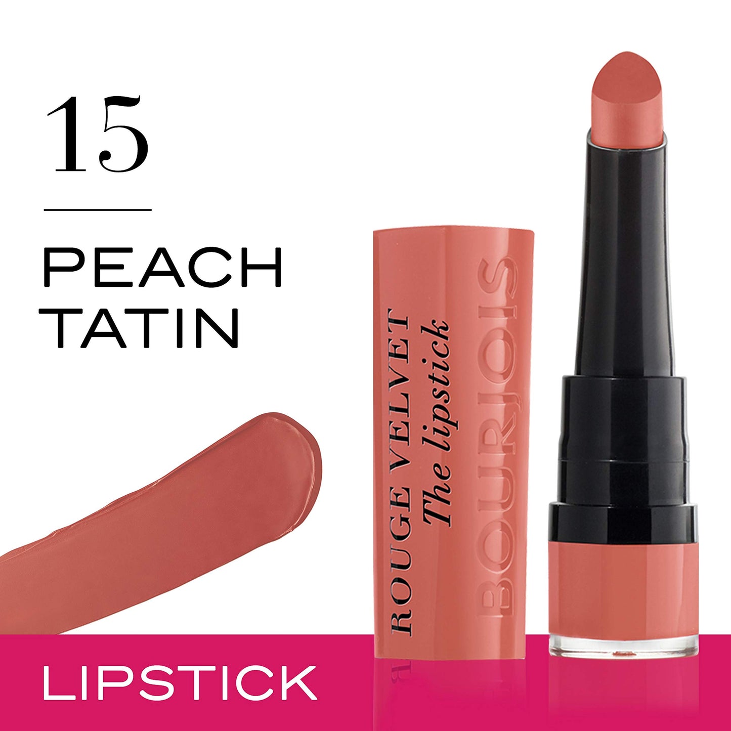 Bourjois Paris Rouge Velvet Lipstick 2.4g - 15 Peach Tatin