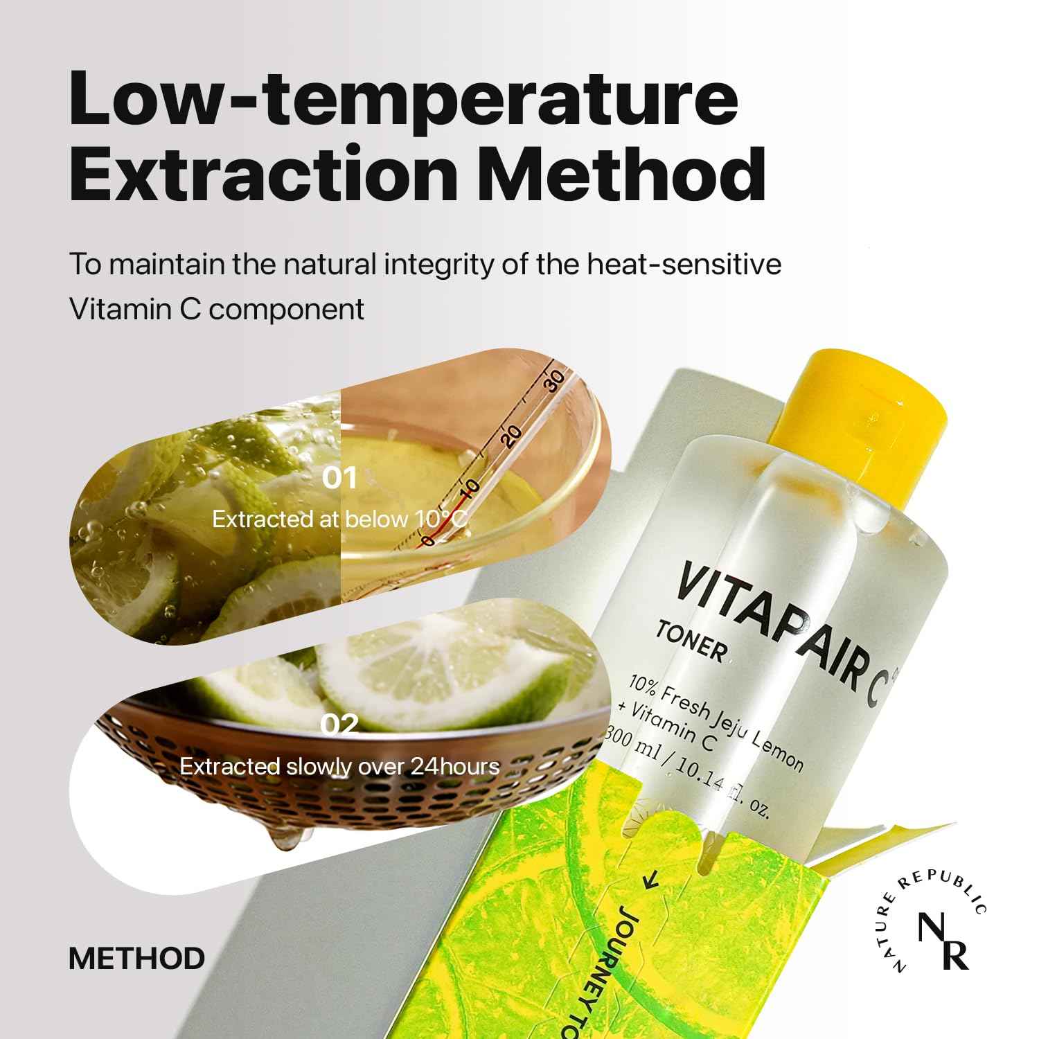 Nature Republic Vitapair C Glow Facial Toner - Vitamin Toners for Face, Hydrating Skin Care for Women, Niacinamide Korean Skincare, Clean Clear Moisturizing, Gentle Natural Beauty, 300ml / 10.15 fl oz