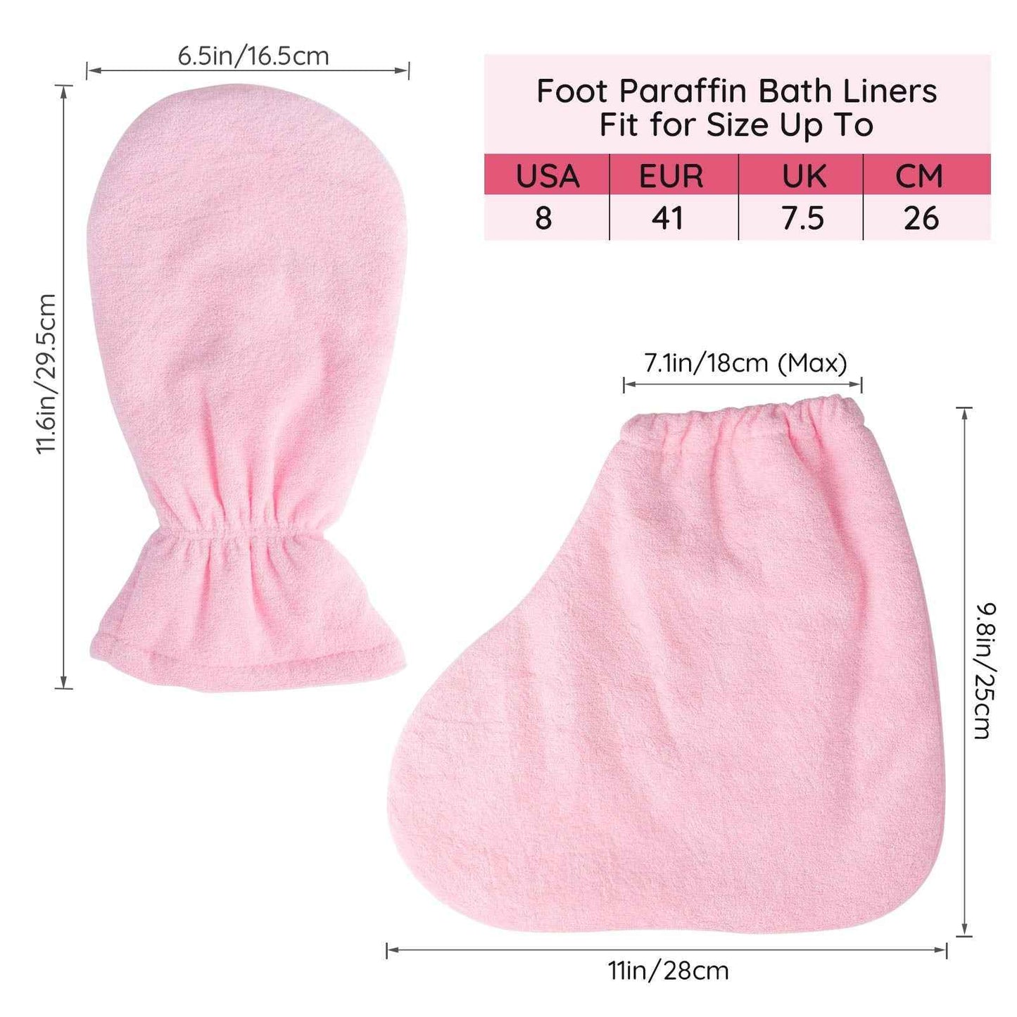 Paraffin Wax Gloves for Hand and Feet, Segbeauty Thick Paraffin Heated SPA Mittens Foot Liners, Gloves & Socks for Hot Wax Hand thera-py Thermal treat-ment Wax Warmer Paraffin Wax Machine Pink