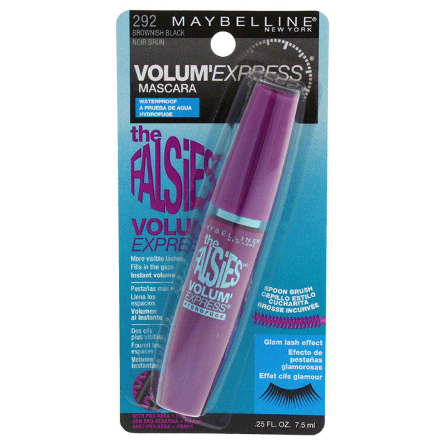 Maybelline Volum' Express The Falsies Waterproof Mascara, Volumizing and Separating Make Up Formula, Blackest Black, 1 Count