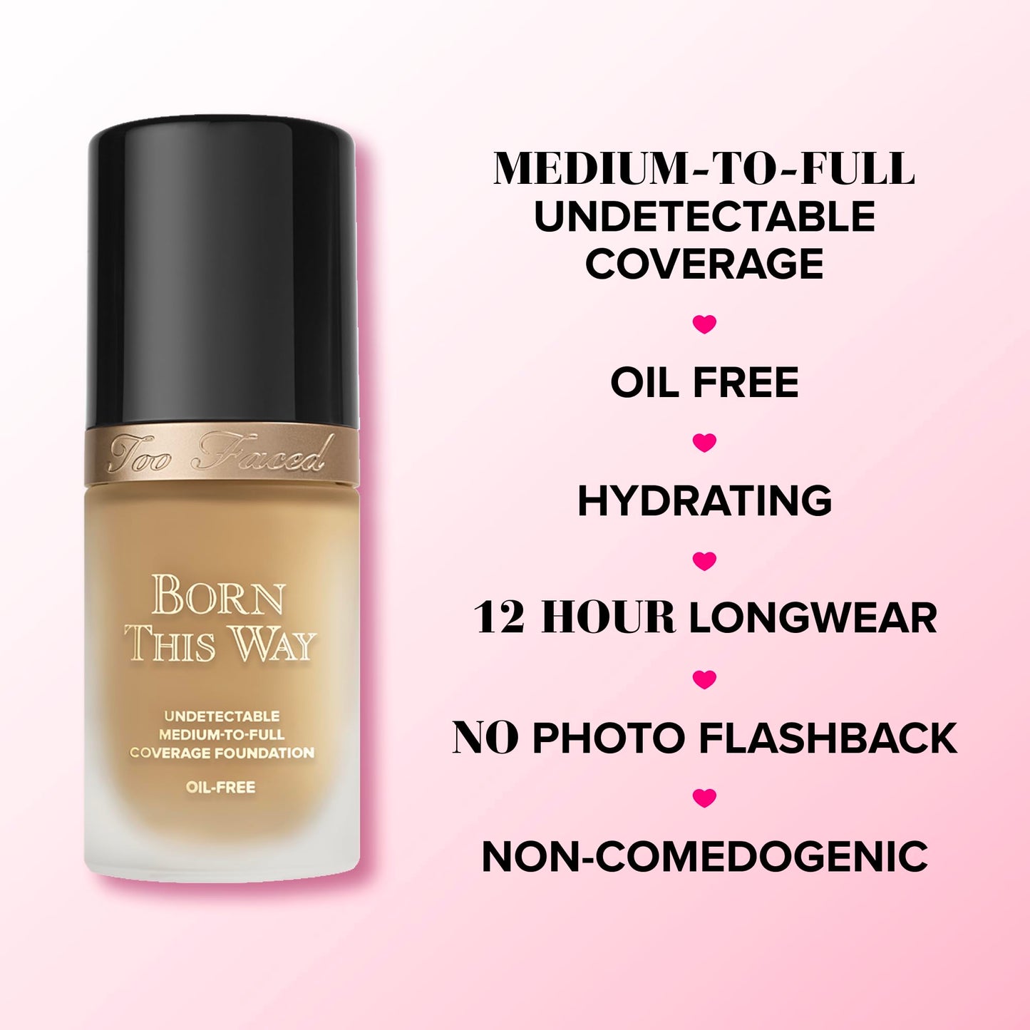 Too Faced Born This Way Natural Finish Longwear Liquid Foundation, 1.01 fl. oz., Vanilla