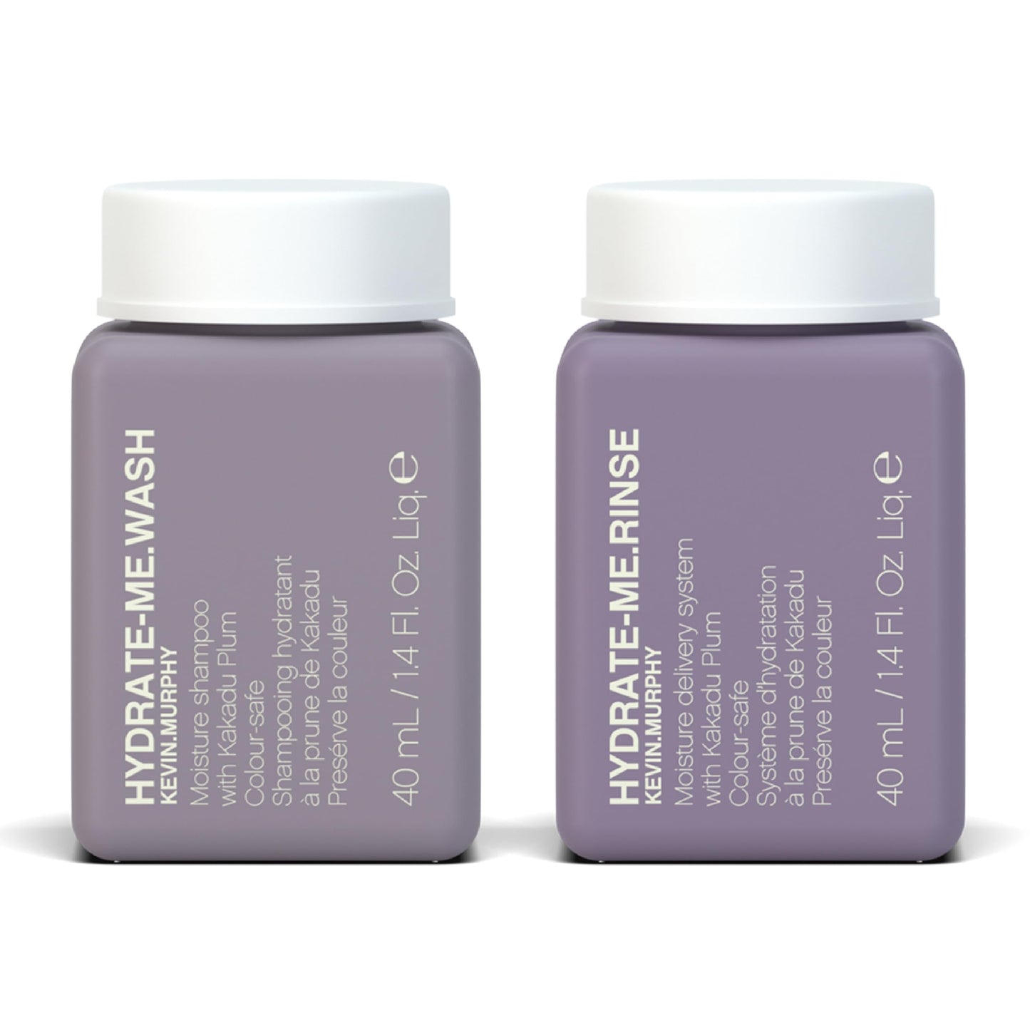 KEVIN.MURPHY HYDRATE-ME.WASH & RINSE - Travel Size - Hydrating Shampoo for Natural & Coloured Hair - Moisturising Conditioner - For Dull, Parched & Dry Hair - 250 mL / 8.4 fl oz