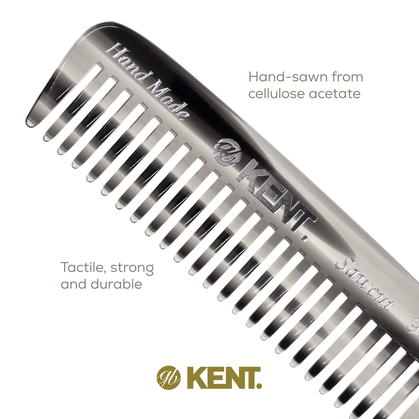 Kent 93T Mini Beard Comb for Men - Wide Tooth Men's Comb, Mustache Comb and Beard Combs ideal for Facial Hair, Small Pocket Sized Travel Comb, Mini Comb Detangle Comb for Beard Detangling Comb