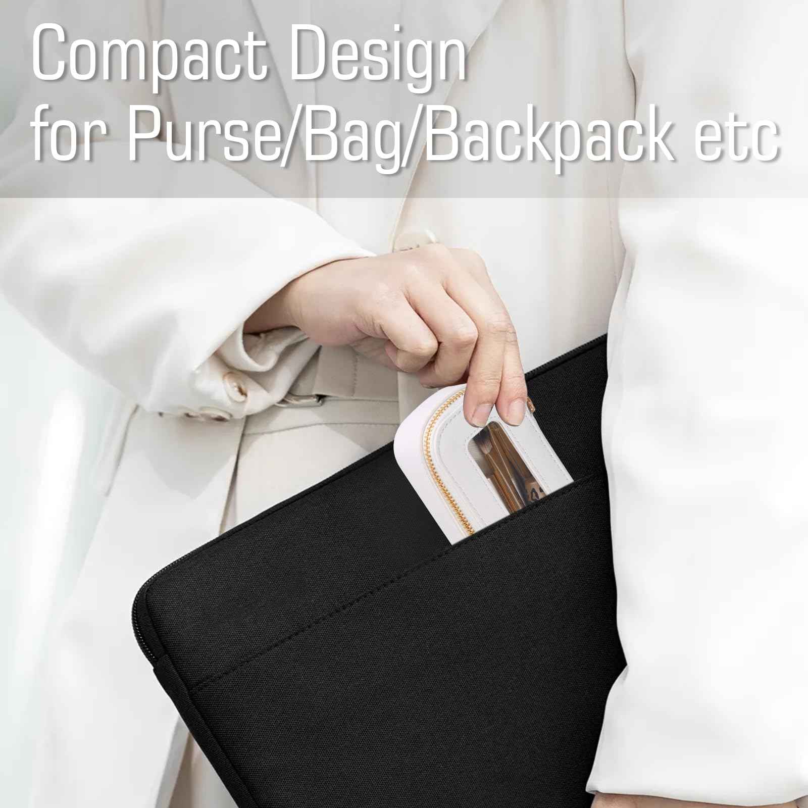 VOFIpremiAm Small Travel Makeup Bag brush holder,Clear Makeup Bag Cosmetic Bags with Zipper,Waterproof Clear Toiletry Bag Makeup Brush Bag Travel Case for Women