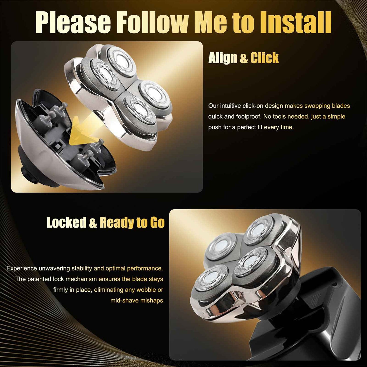 Razor Replacement Blades - Forte PRO 4 Head Compatible with Skull Shaver Pitbull Pro - for Pitbull Silver Gold PRO SX5 & Palm MX5 & Butterfly Kiss Pro - Bald Men Electric Shavers Accessories