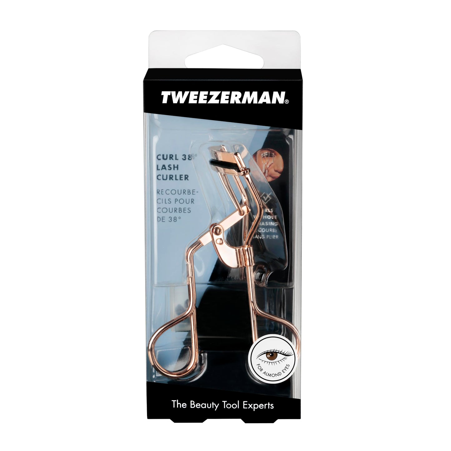 Tweezerman Curl 38 Lash Curler, Eyelash Curler for Almond Shaped Eyes or Deep Set Eyes