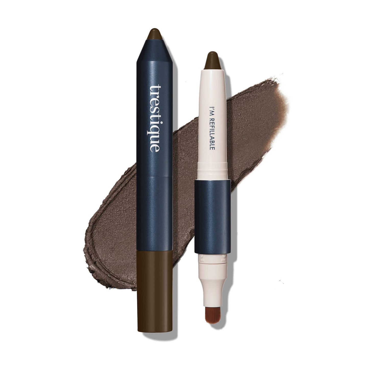 TRE'STIQUE Trestique Shadow Crayon, Refillable Eyeshadow Crayon With Built-In Blending Brush, Sustainable Shadow Makeup, Clean Beauty Eyeshadow