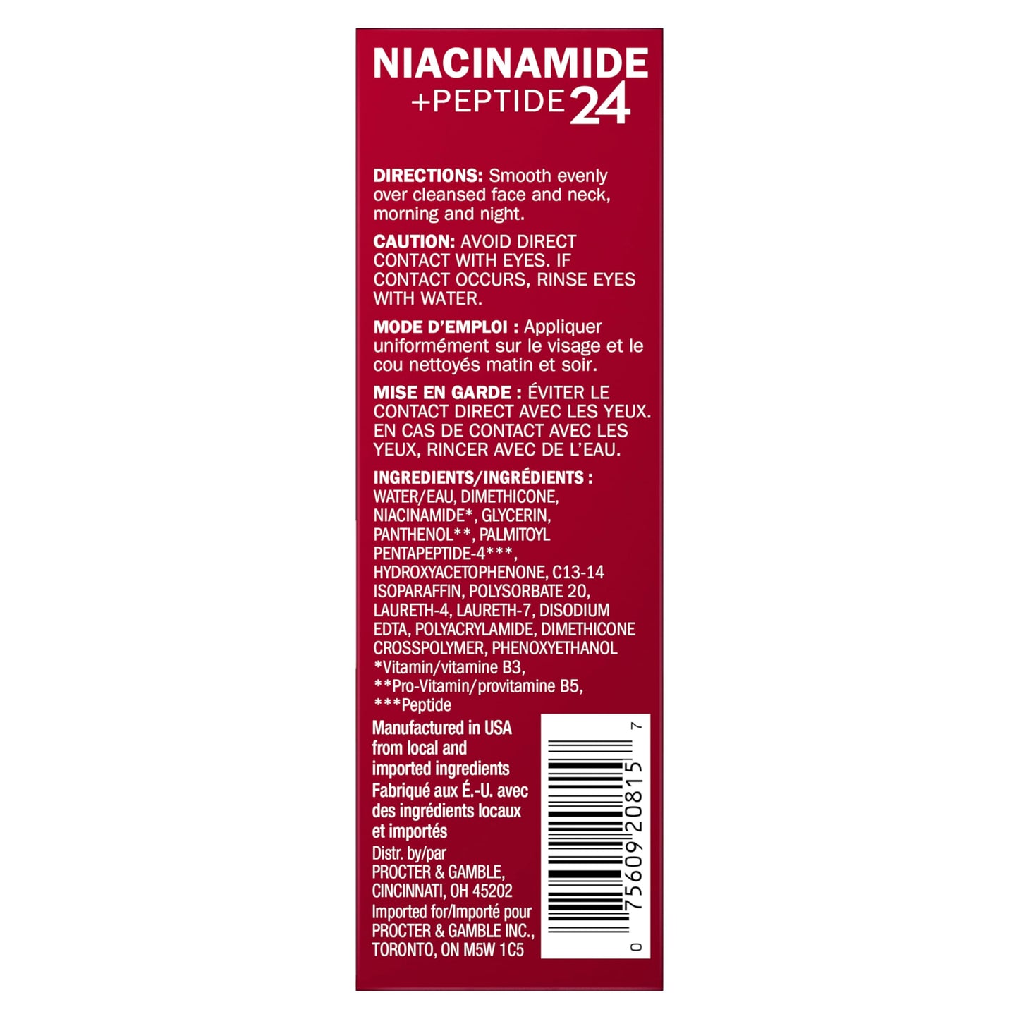 Olay Niacinamide + Peptide 24 Anti-Wrinkle Serum, Fragrance-Free, 1.3oz FL