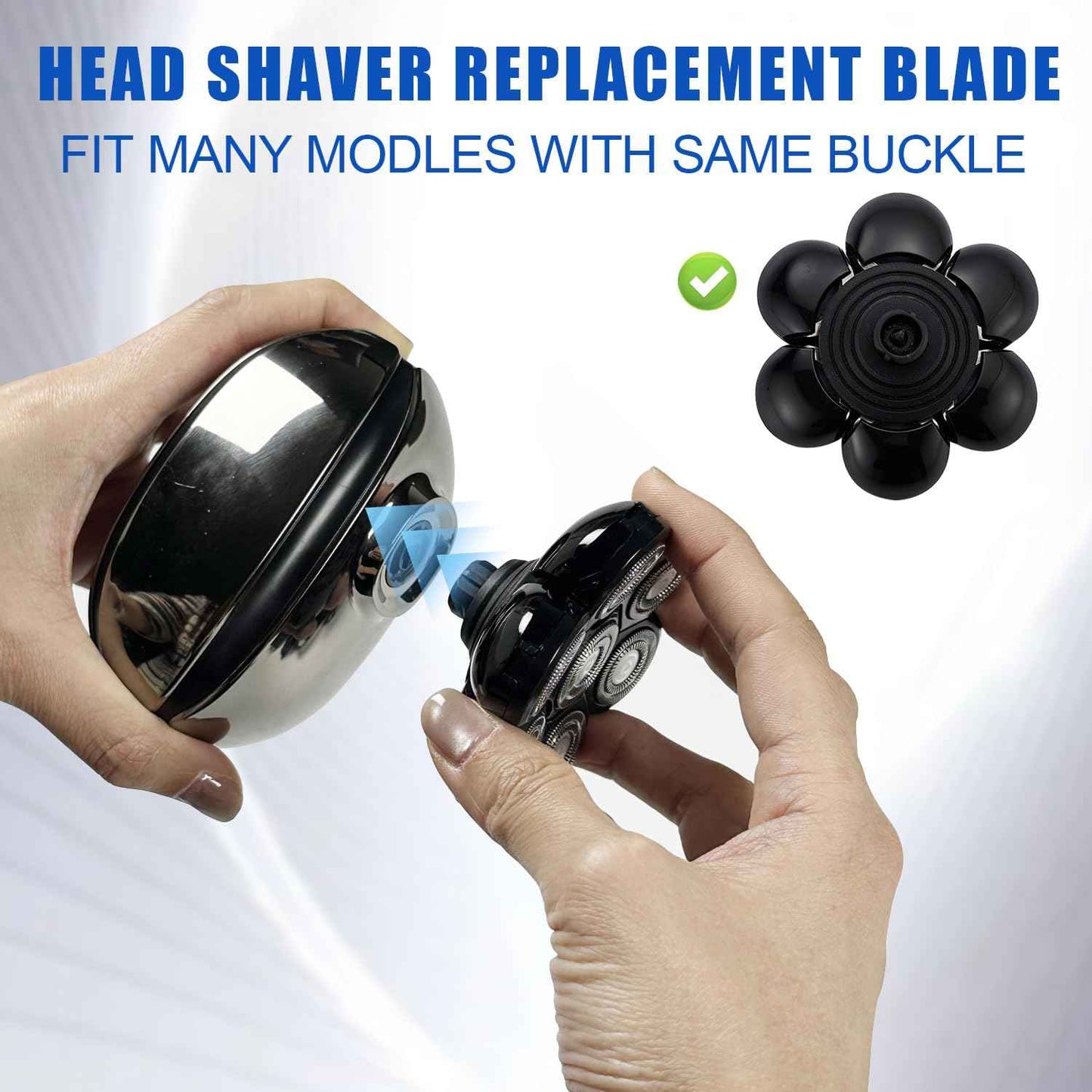 7 Head Shaver Replacement Razor Heads for Many Brands Bald Men's Electric Foil Shaver Replacement,Universal Shaver Replacement Blades for Electric Razor for Men Bald and Face (Black 7 Head/3PCS)