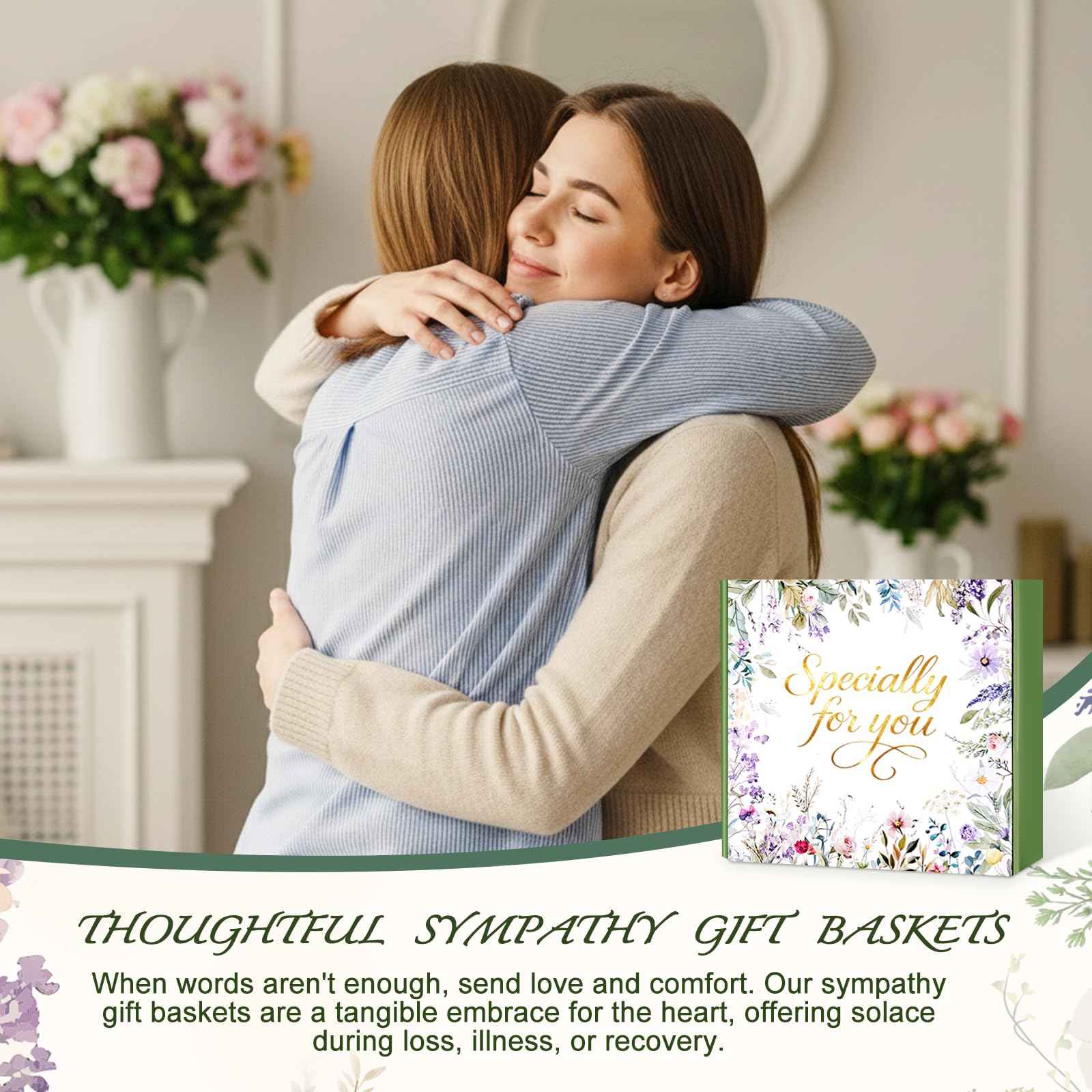 Get Well Soon Gifts for Women, Self Care Gift Baskets, Christmas Birthday Gifts for Women Spa Care Package, Thinking of You Sympathy Gift Box for Mom, Her, Friend, Sister, Wife (Khaki)