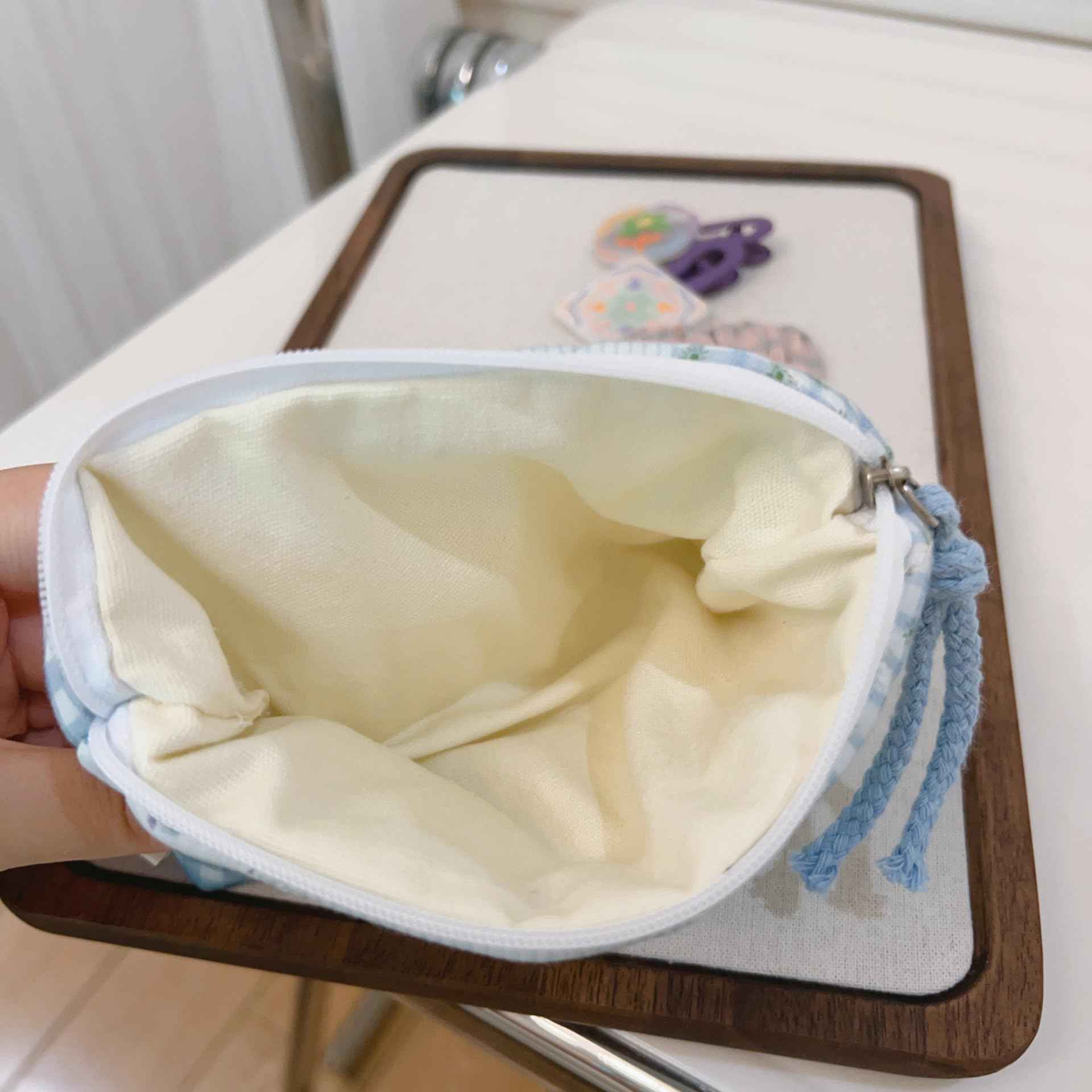 MSGHER Floral Quilted Cotton Shoulder Bag Set 3-in-1 Handbag with Matching Mini Pouch Cosmetic Bag Large Capacity Tote A053 (Striped floral)