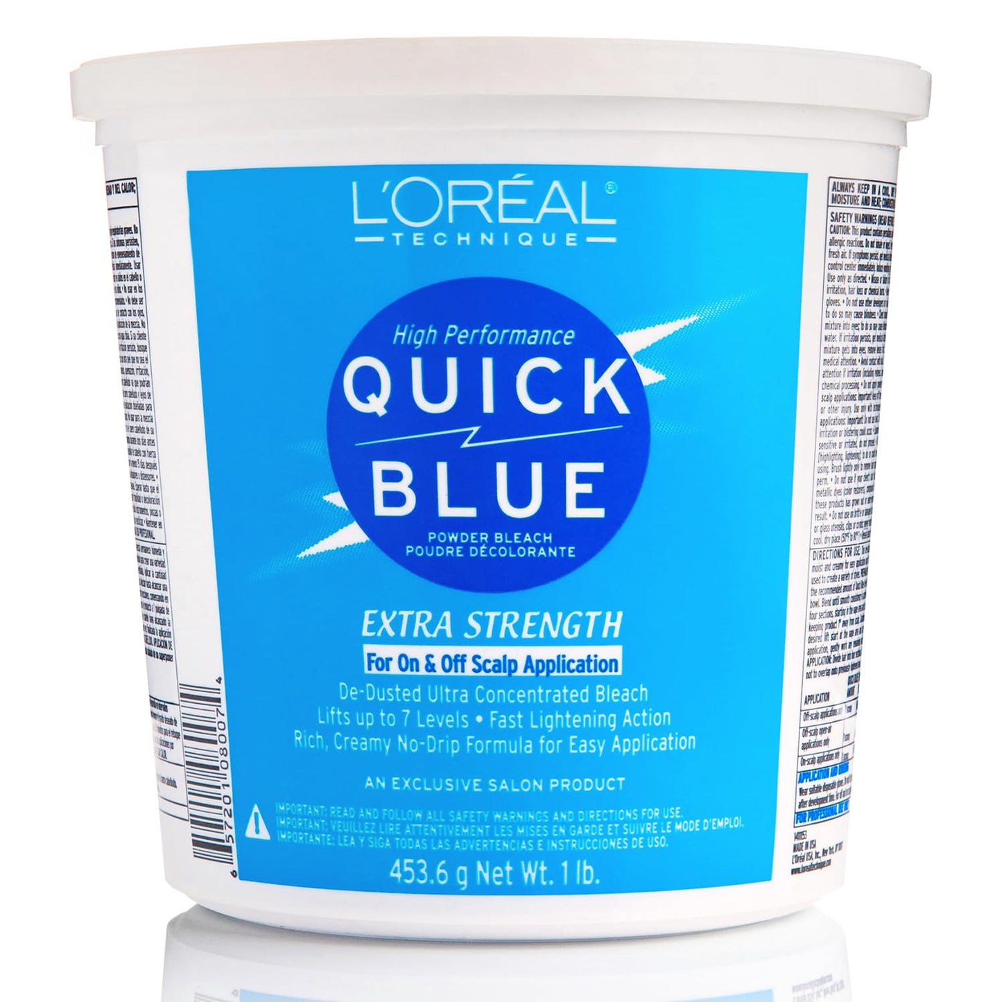 L'Oréal Technique Quick Blue High Performance Bleach | Professional Hair Bleaching Powder | No Drip Formula | Extra Strength Lightening Action Lifts Up To 7 Levels | Single Application | 1 Pound