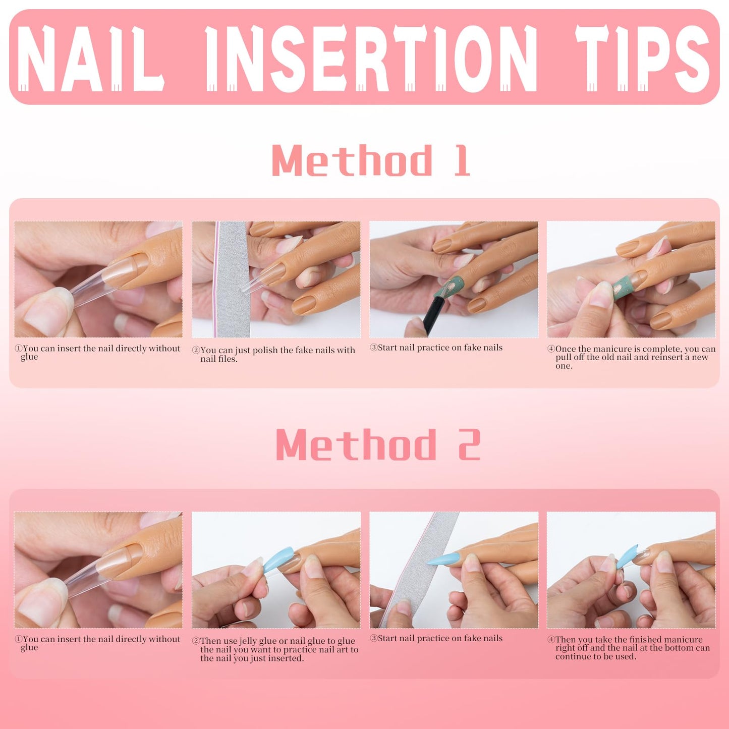 Veikmv Nail Silicone Practice Hand For Acrylic Nails Training Fake Hand Nail Art Practice Hand Tattooed Tools Nail Jewelry Showcase Supplies Manicure Beginners suits