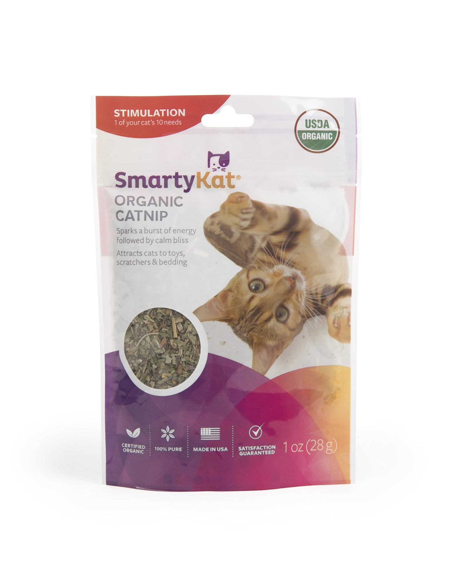 SmartyKat Organic Catnip for Cats & Kittens, Resealable Pouch - 1 Ounce