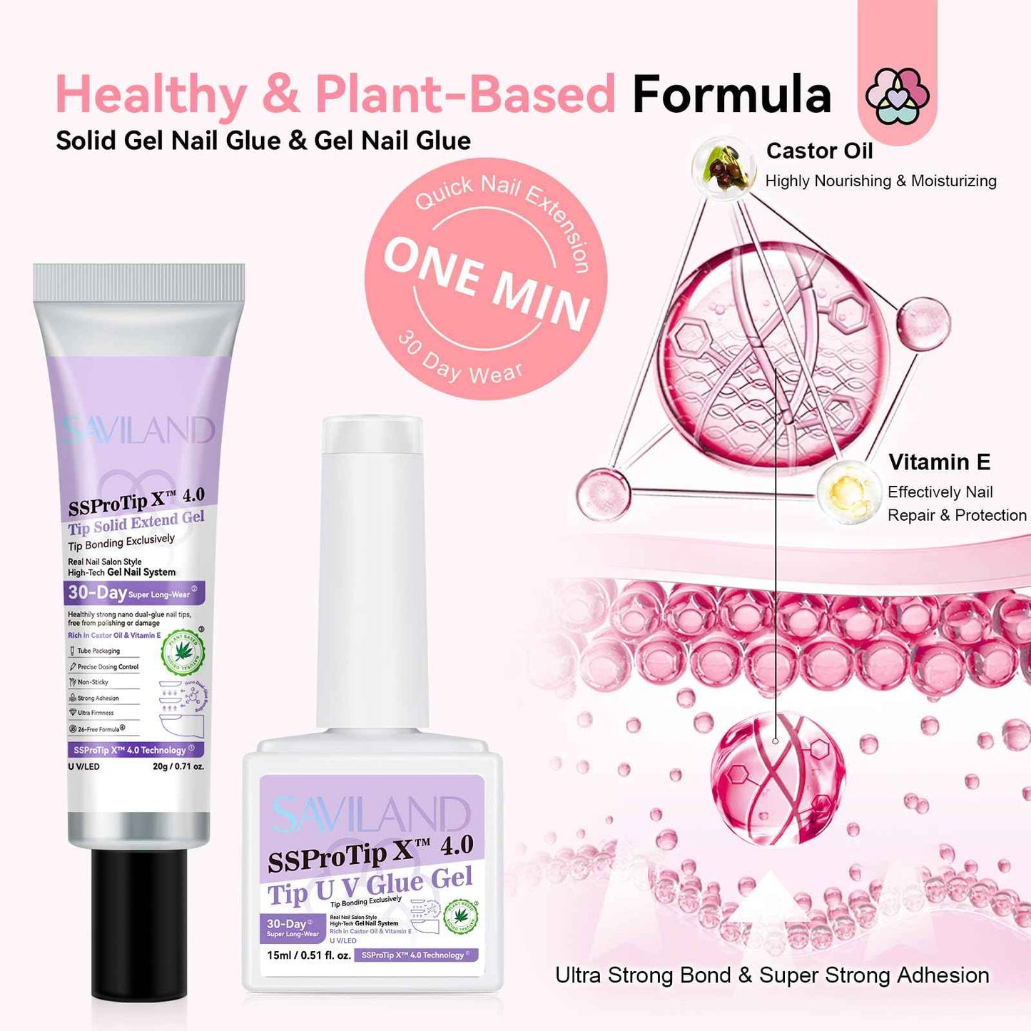 SAVILAND Gel Nail X Kit with Everything: 16 Sizes French Tips Press On Nail Kit with Drill Coffin Tips Soft Gel Fake Nails with Solid Glue Gels U V Lamp Gels Glue French Tip Tool Home