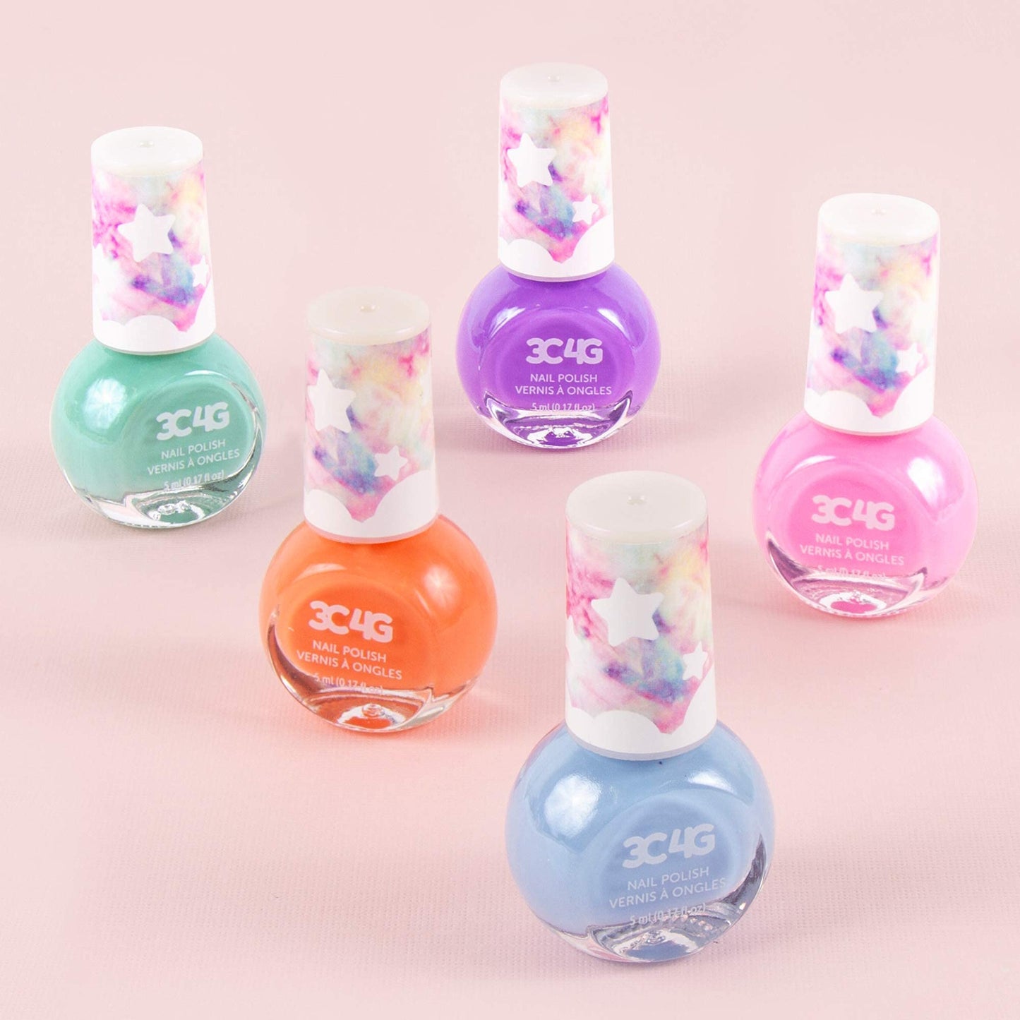 3C4G Pastel Dreams Nail Polish - Nail Polish Set for Girls & Teens - Includes 5 Colors - Non-Toxic Nail Polish Kit for Kids Ages 8+ by Make It Real