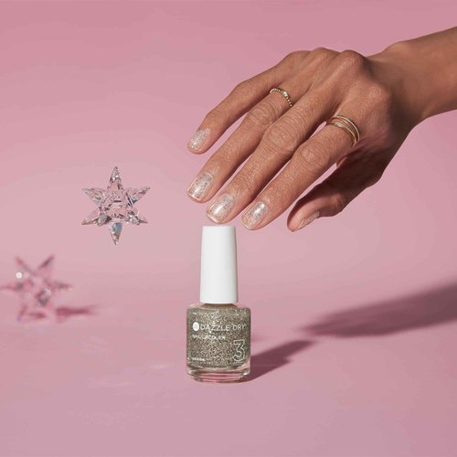 Dazzle Dry Nail Lacquer (Step 3) - Shooting Star - A warm silver glitter. Sheer glitter. (0.5 fl oz)