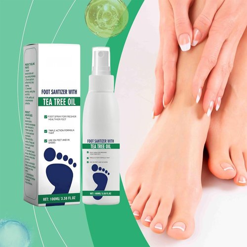 Foot Sanitizer Spray with Tea Tree Oil, Foot and Nail Care Serum, with Natural Tea Tree Oil and Aloe Vera Feet Spray, Nail Solution and Foot Sanitizer Spray with Tea Tree Oil (1pc)