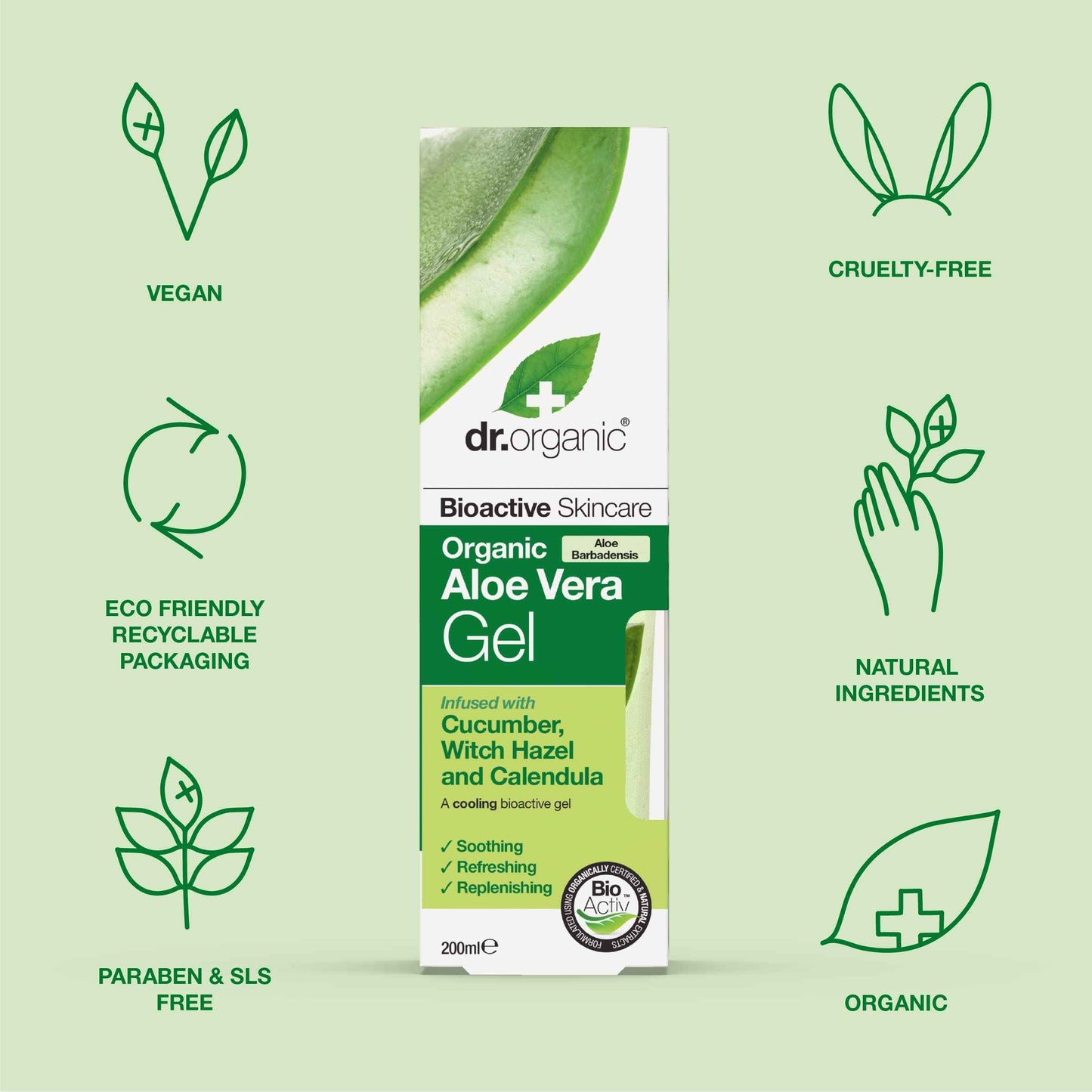 Dr Organic Aloe Vera Cucumber Gel 200ml