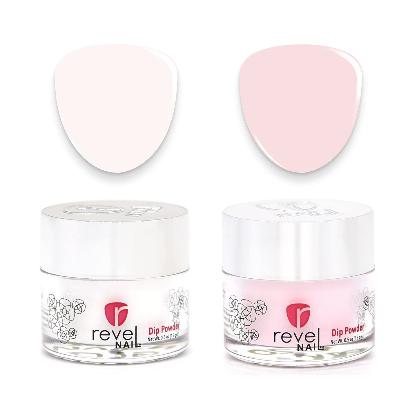 Revel Nail Dip Powder - Clear and Pink Powder Dip Nail Polish, Chip Resistant Dip Nail Powder with Vitamin E and Calcium, DIY Manicure, Vivien & Erica