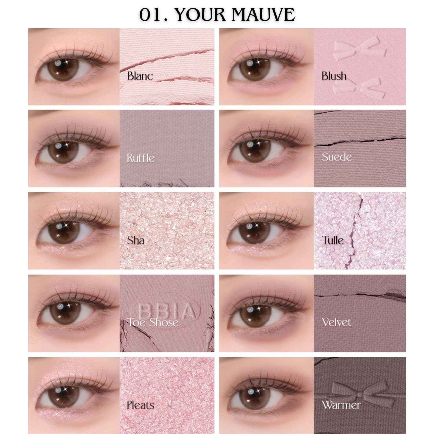BBIA Essential Eye Palette - Buildable & Blendable Eyeshadow Palette Matte Finish & Gorgeous Shimmer Glitter Pearls Warm Cool Natural Shade Soft Shadow Colors Vegan Korean Makeup (01 YOUR MAUVE)