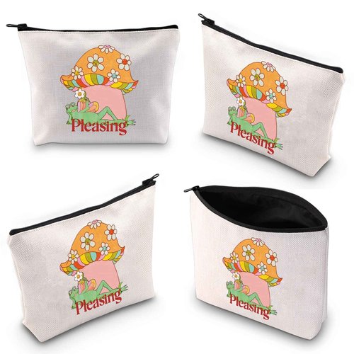 BLUPARK Singer Inspired Makeup Bag - Funny Music Fan Gift Zipper Pouch (Frog and Mushroom)