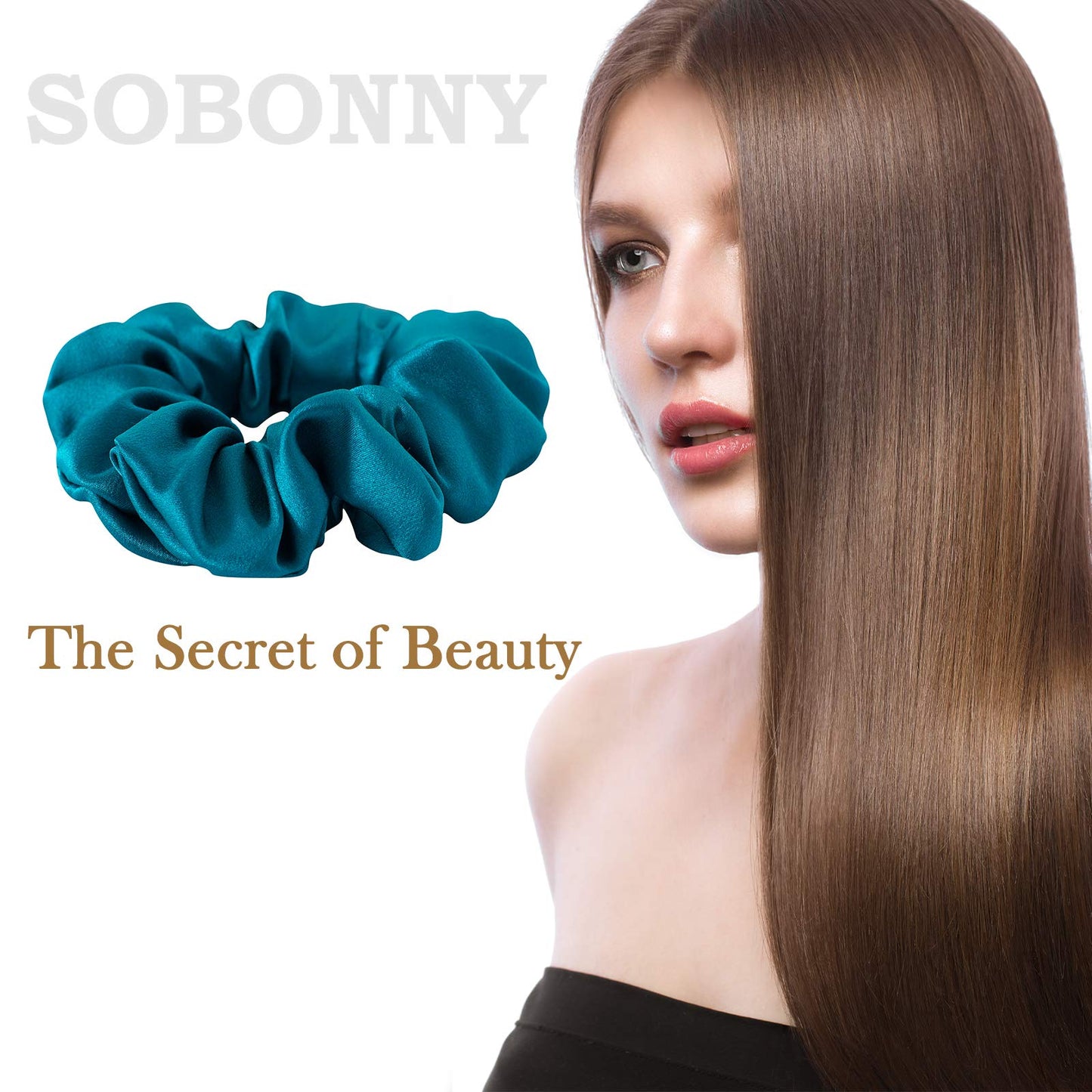 SOBONNY Silk Scrunchies for Women Silk Hair Ties for Sleep and Night 100% Mulberry Silk Scrunchies for Hair Hair Accessories Frizz&Breakage Prevention Better Than Satin Scrunchies-3pack