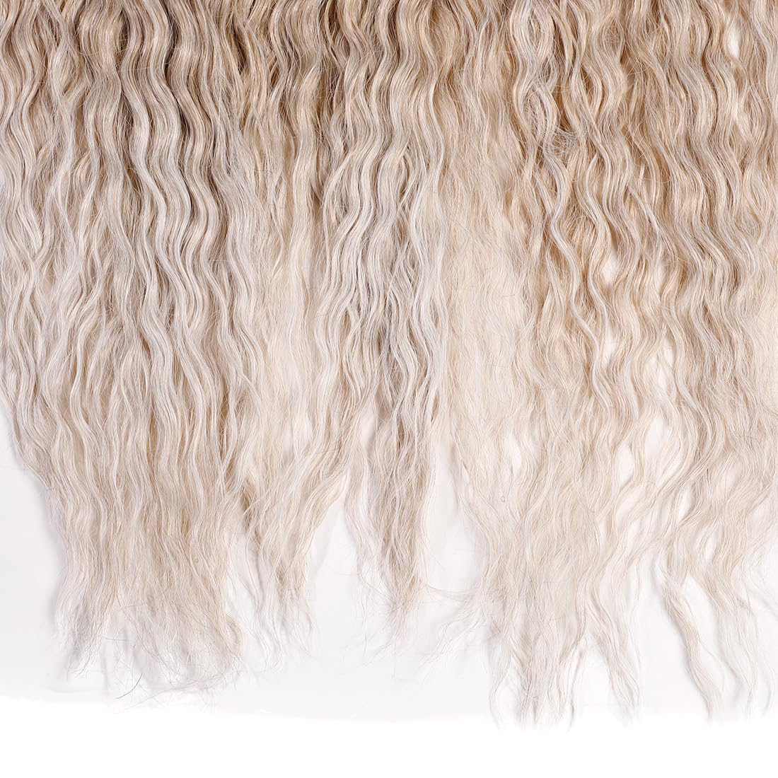 NOBLE star Hair 30" Water Wave Bundles with Closure Synthetic Hair Weft and Wavy 6 Bundles with Closure Curly Weave Bundles with Closure Ombre Blonde Color T16A/56C# Color Extensions