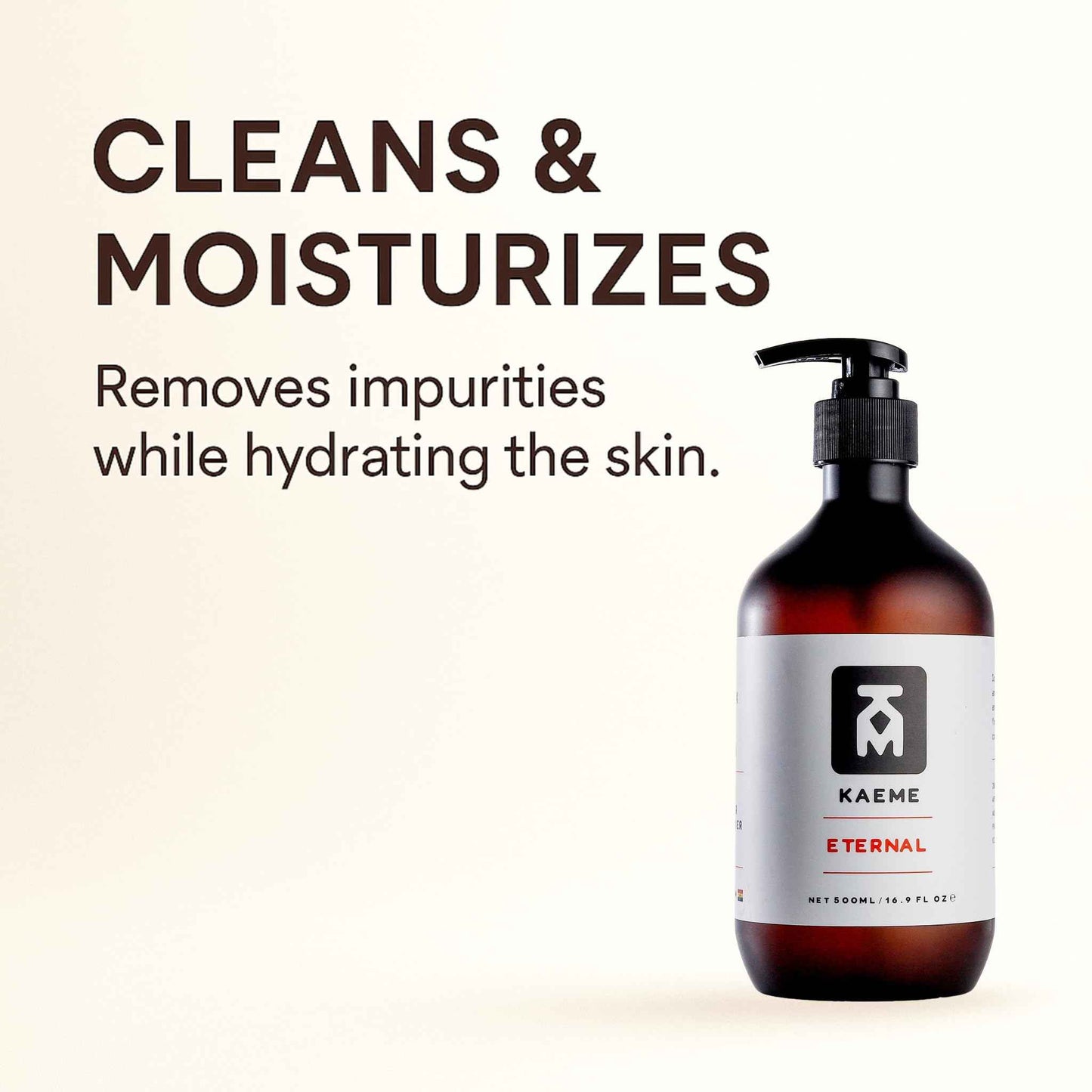 KAEME ETERNAL African Black Soap Body Wash -Deep Cleansing & Moisturizing With Natural Antioxidant,Antifungal Hydrating Formula for Sensitive and Acne-Prone Skin,Sulfate,Paraben Free(500mL /16.9Fl oz)