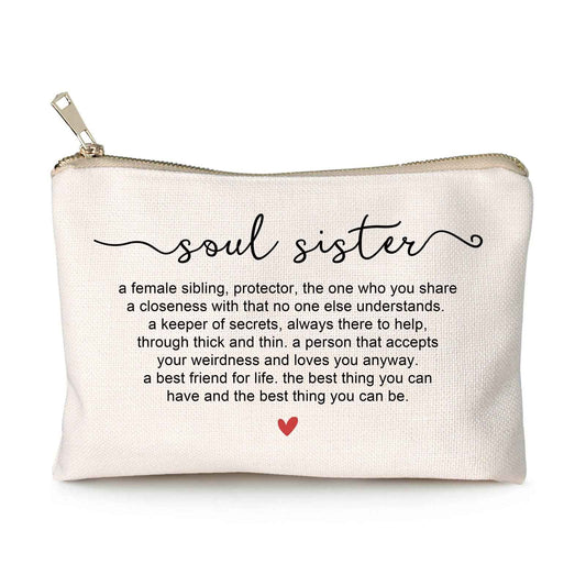 Soul Sister Definition Cosmetic Bag Soul Sisters Gift Friends Gift Ideas Makeup Bag Best Friend Birthday Gift Sister in Law Travel Bag Gift To My Soul Sister On Her Birthday