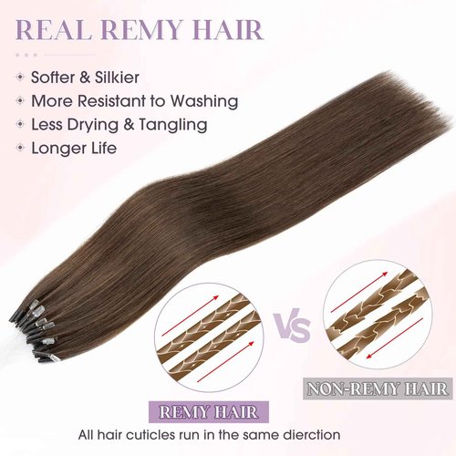 Elailite K Tip Hair Extensions Human Hair Real Remy Hair Dark Brown 14 Inch U Tip Ktip Utip Keratin Bond Hot Fusion Pre Bonded Hair Extensions for Women 50G 50Strands