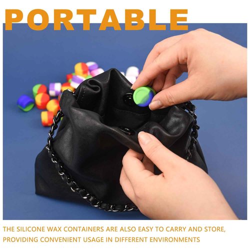 240 Pcs 2 ml Silicone Wax Containers Non-stick Silicone Wax Containers Multi Use Storage Jars Oil Concentrate Bottles for Home Kitchen Travel, Randomly mix colors，Non-stick Jars