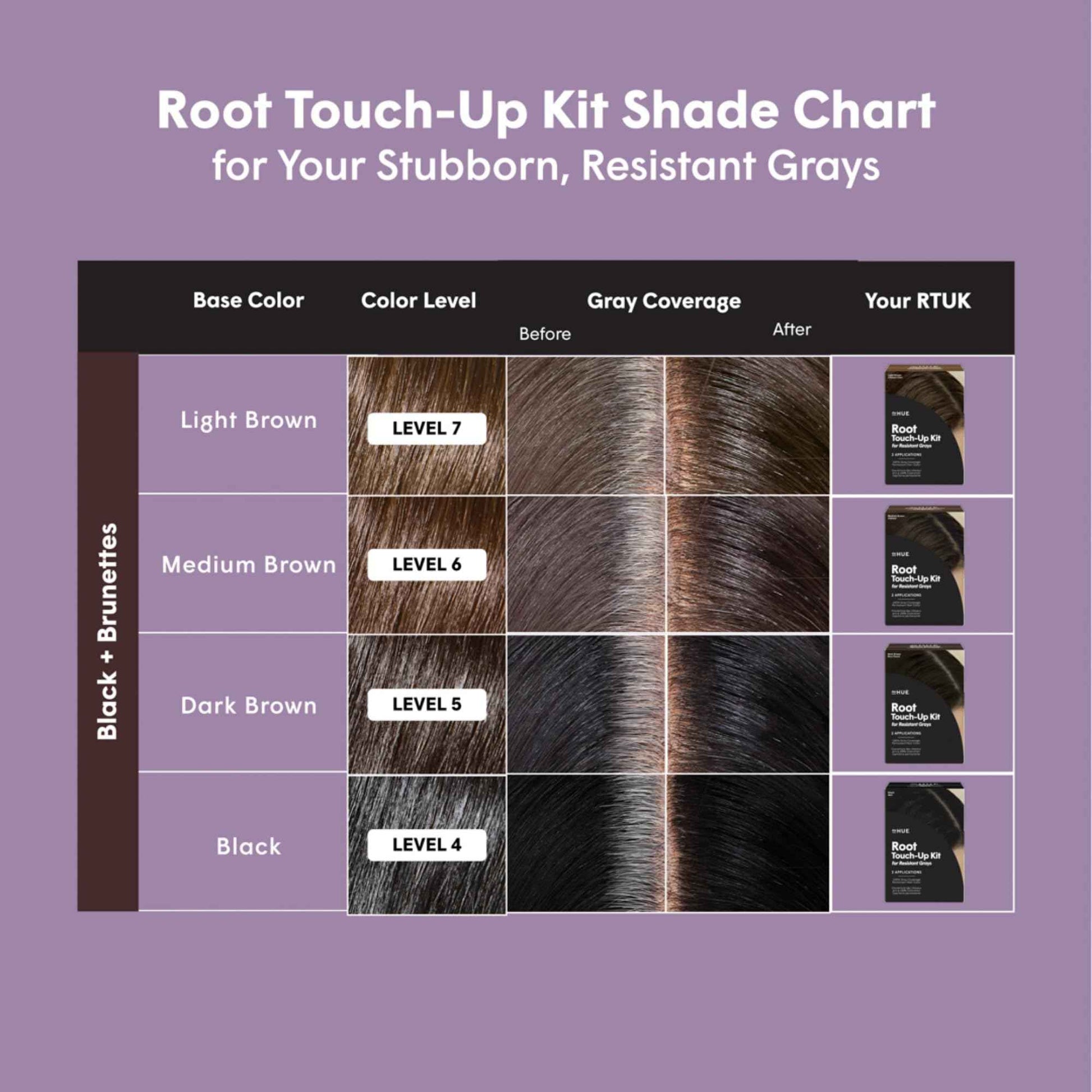 dpHUE Root Touch-Up Kit for Resistant Grays, Medium Brown - Permanently Cover Difficult, Stubborn Gray Hair - 2 Applications Included - Vegan & Leaping Bunny Certified