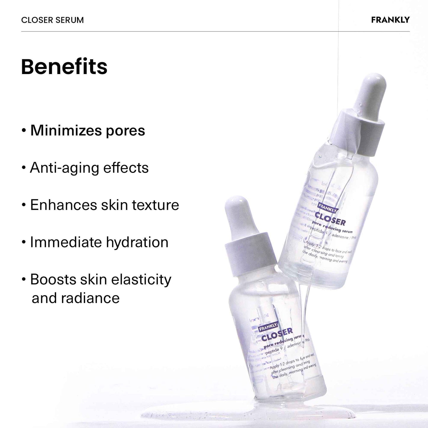 FRANKLY Ultimate Pore Care Set – Cleansing Oil, Closer Serum, AHA 8.05% Toner | BHA & LHA Cleanser + Peptide Serum | Vegan Korean Skincare | Christmas Gifts