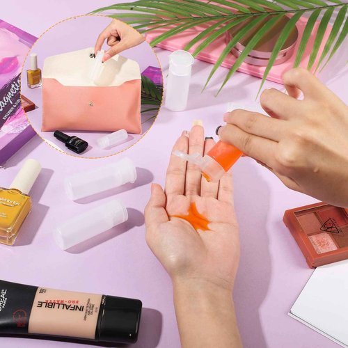 100 Pcs 12ml 0.4oz mini Plastic Sample Bottle Flip Cap Empty Travel Bottles Small Squeeze Sample Containers Leakproof Refillable for Makeup Cosmetic Toiletry Foundation