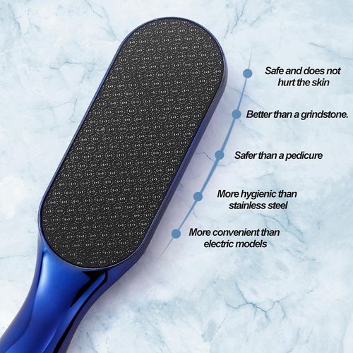 The Thai Lyfe Foot File, Beyond The Cream Foot File, Hard Skin Remover Nano-Glass Foot Filer with Non-Slip Ergonomic Handle, Professional Foot Care Tools for Smooth Feet, Remove Callous (2Pcs-Blue)