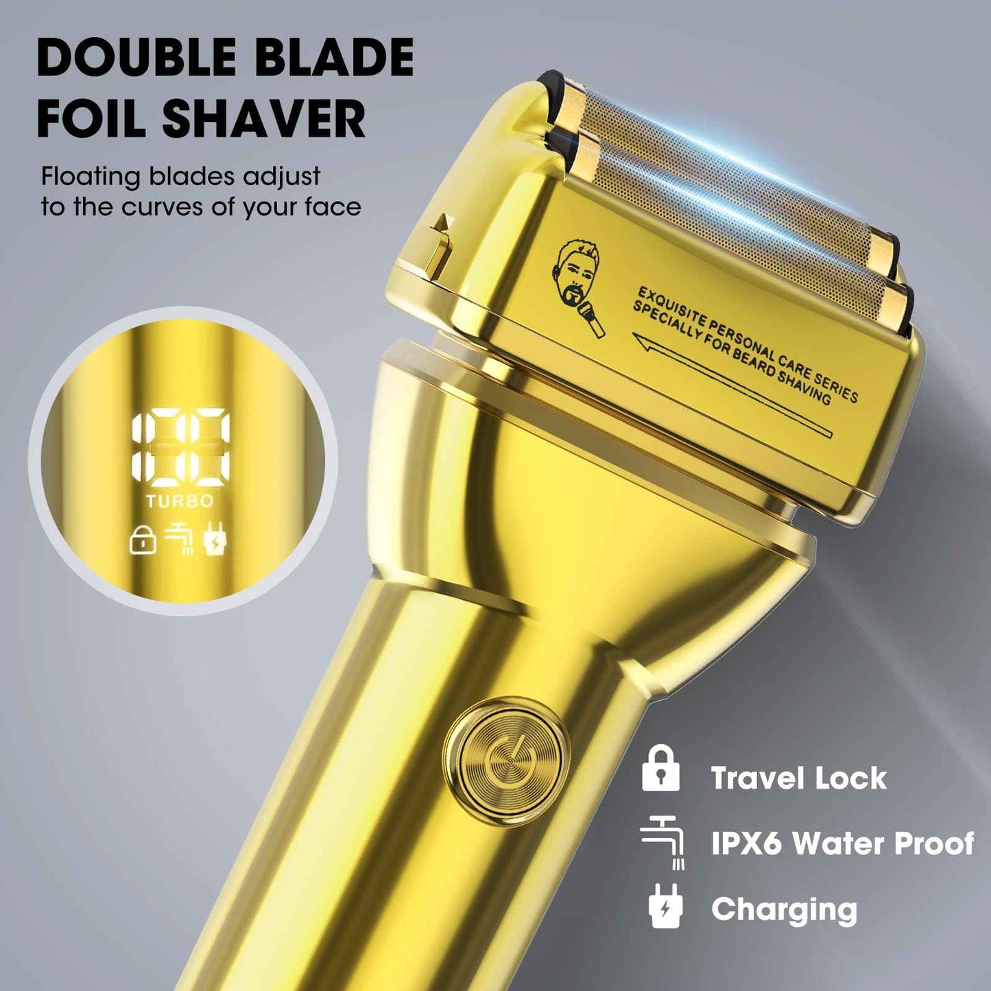 Suttik Professional Hair Clippers for Men, Barber Clippers and Trimmers Set, Foil Shavers for Men, 4 in 1 Cordless Hair Clippers Set Hair Cutting Kit Barber kit with LED Display