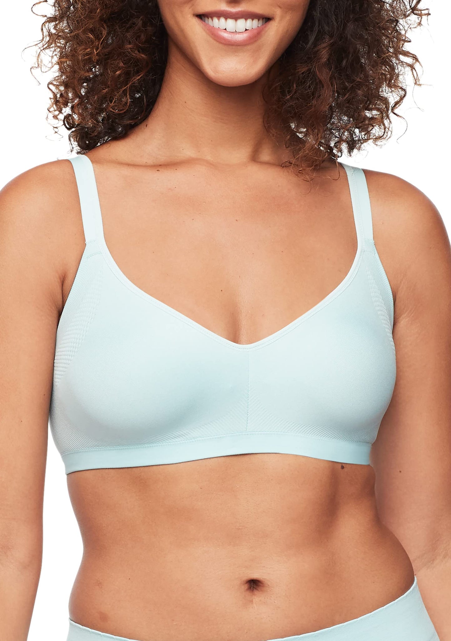 Warner's Women's Easy Does It Underarm-Smoothing with Seamless Stretch Wireless Lightly Lined Comfort Bra RM3911A, Canal Blue