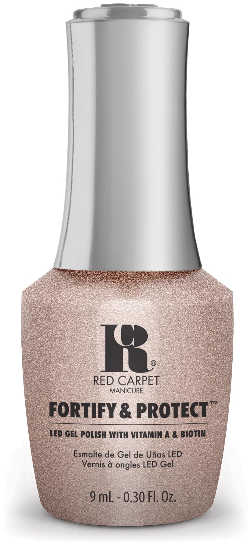 Red Carpet Manicure Fortify & Protect Nude Crème Gel Polish for Strong, Healthy Nails - Infused with Vitamin A & Biotin - (Nude Outlook) Led Nail Gel Color, 0.3 Fl Oz